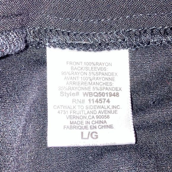 Women’s Large Pleione Split Neck Long Sleeve Black Blouse - Picture 5 of 9